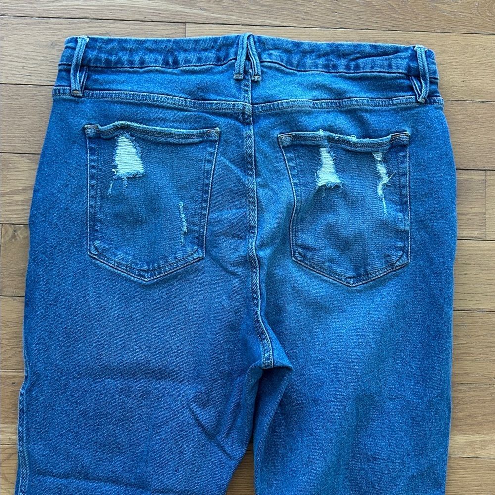 Good American Good Curve Straight Leg Distressed Jeans Women’s Size 15 - Picture 5 of 11